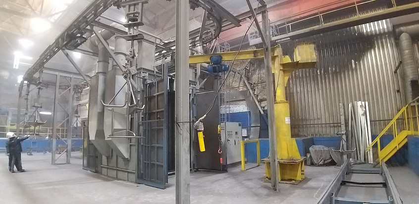 Запуск 2ой очереди на АО ПО Бежицкая сталь  нового  дробеметного оборудования STEM